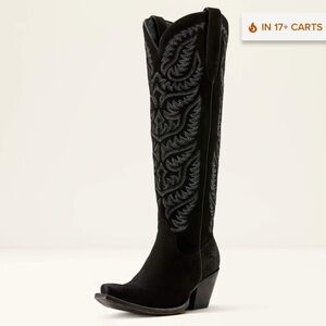 Ariat Size 7 Laramie X Toe Western Boot in Distressed Black Suede
